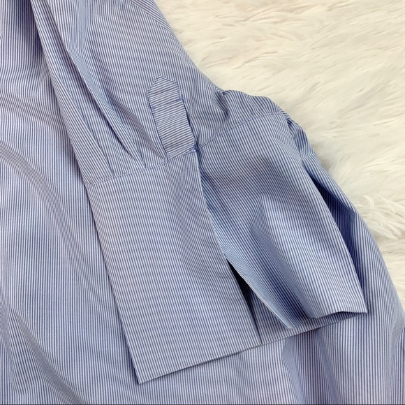 Prose & Poetry short sleeve striped oversized button up shirt in blue - Picture 10 of 10